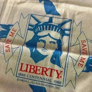 1980s Vintage Liberty Keep the Torch Lit scarf or bandanna